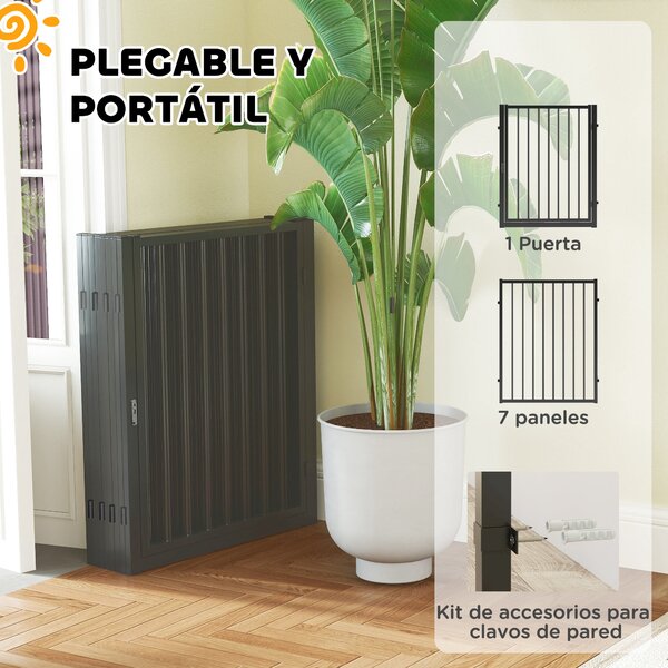 PawHut Psí Park Ohrady pro psy 8 panelů 60x76 cm pro malé a střední plemena, ocelový korál pro interiér i exteriér, černý | Aosom