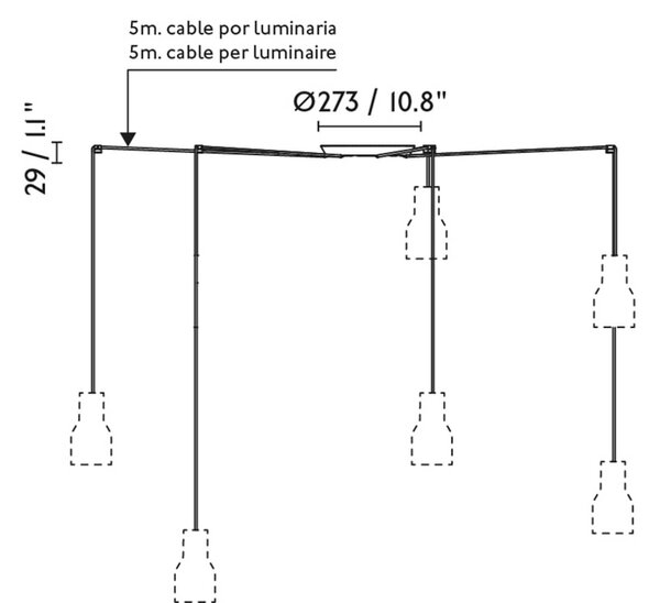 Faro Kombo E27 závěsné svítidlo Béžová120mm3