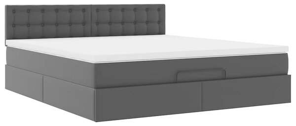 Osmanský postel s matracemi&LED černá 160x200cm umělá kůže 3312162