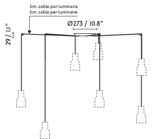 Faro Kombo E27 závěsné svítidlo Béžová120mm3