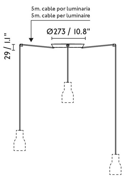 Faro Kombo E27 závěsné svítidlo Béžová120mm3