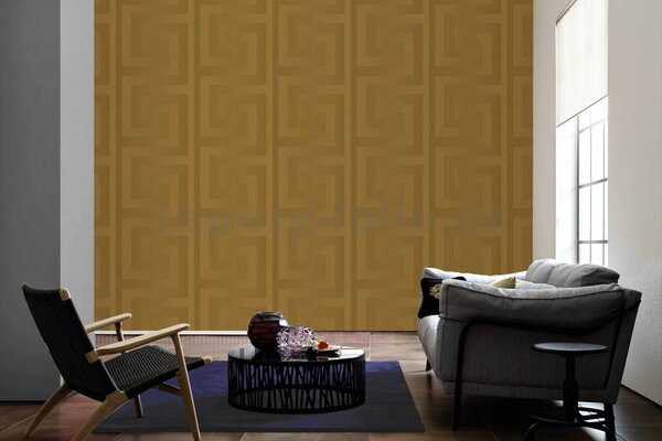 Vliesové tapety na zeď Versace III 93523-2, rozměr 10,05 m x 0,70 m, řecký klíč zlatý, A.S. Création