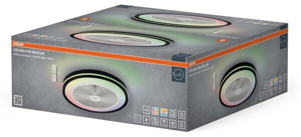 Stropní ventilátor Murlan 490 mm 43 W, laditelná bílá RGB