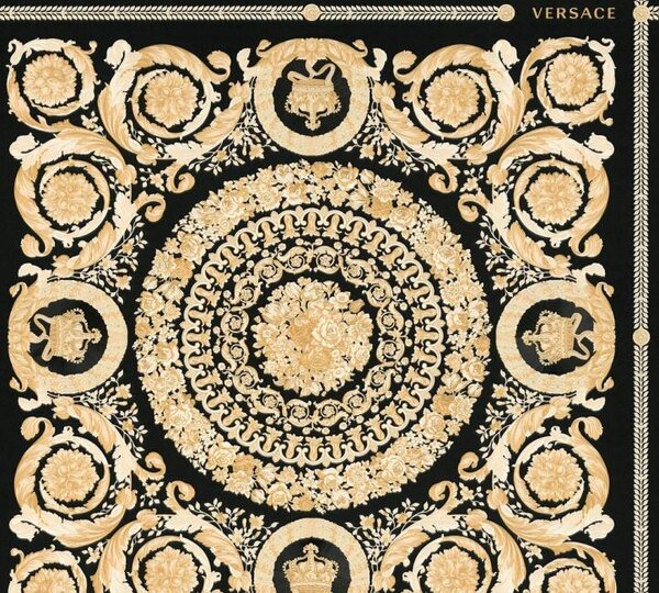 Vliesové tapety na zeď Versace IV 37055-3, rozměr 10,05 m x 0,70 m, barokní ornamenty zlato-černé, A.S. Création