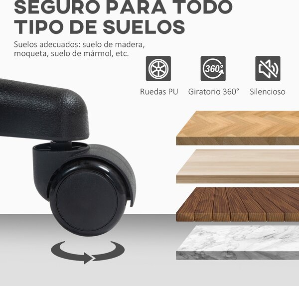 HOMCOM Ergonomická kancelářská židle bez opěrek s síťovinou, otáčecí, nastavitelná výška, nosnost 120 kg, bílá | Aosom