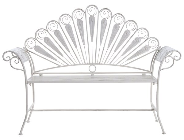 Zahradní lavice PAVIA 146 cm Kov Krémově bílá