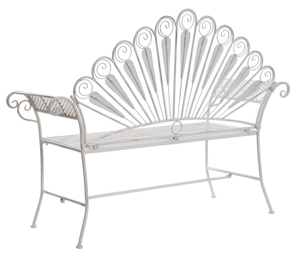 Zahradní lavice PAVIA 146 cm Kov Krémově bílá
