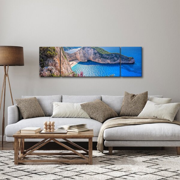 Obraz - Pláž Navagio, Řecko (170x50 cm)