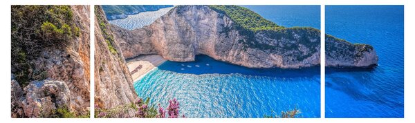 Obraz - Pláž Navagio, Řecko (170x50 cm)