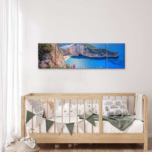 Obraz - Pláž Navagio, Řecko (170x50 cm)