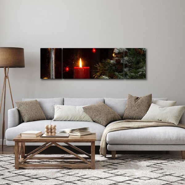 Obraz - Zářící vánoční svíčka (170x50 cm)