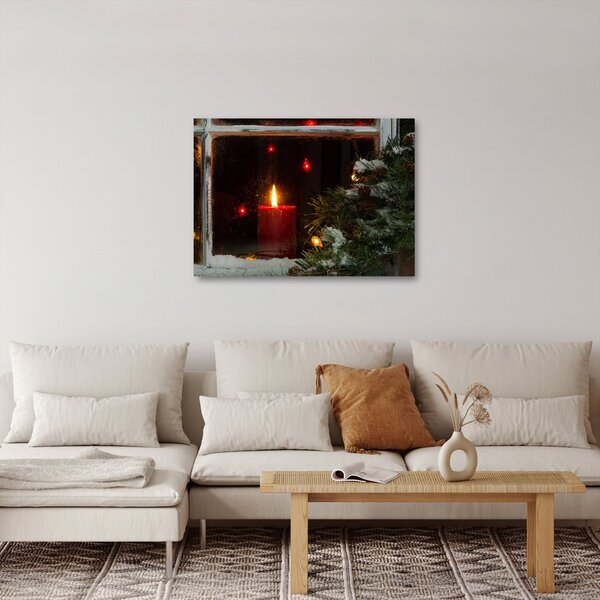 Obraz - Zářící vánoční svíčka (70x50 cm)