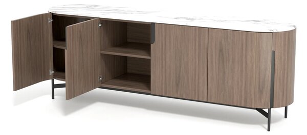 LivinHill Komoda Silario 220 cm ořech/mramor