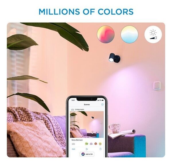 WiZ Colors 8719514551930 LED stropní bodové svítidlo Imageo 1x5W | GU10 | 350lm | 2200-6500K | RGB - stmívatelné, černá