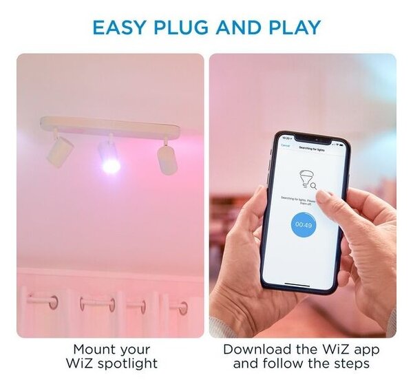 WiZ Colors 8719514551916 LED stropní bodové svítidlo Imageo 3x5W | GU10 | 1050lm | 2200-6500K | RGB - stmívatelné, bílá
