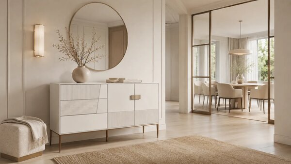 LivinHill Komoda Stilig ST102A 160 cm bílá/zlatá
