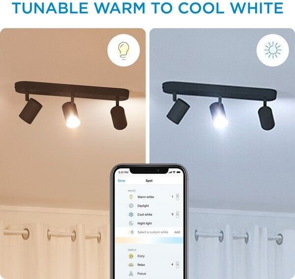 WiZ Tunable White 8719514551855 LED stropní bodové svítidlo Imageo 3x5W | GU10 | 1035lm | 2700-6500K - stmívatelné, černá