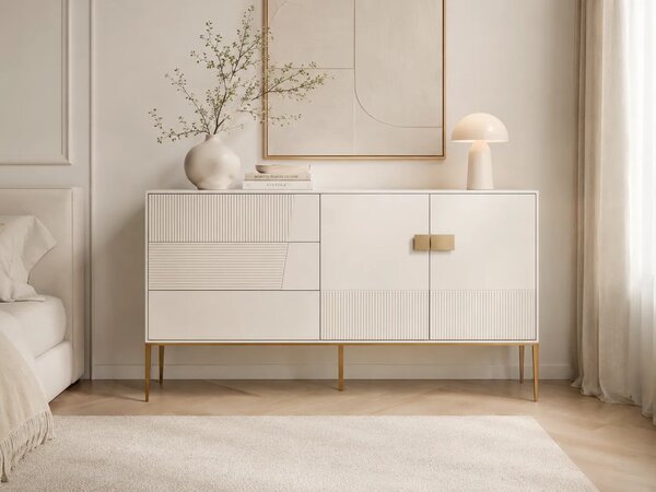 LivinHill Komoda Stilig ST102A 160 cm bílá/zlatá