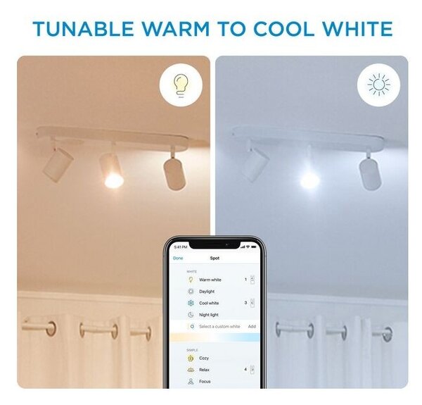 WiZ Tunable White 8719514551794 LED stropní bodové svítidlo Imageo 3x5W | GU10 | 1035lm | 2700-6500K - stmívatelné, bílá