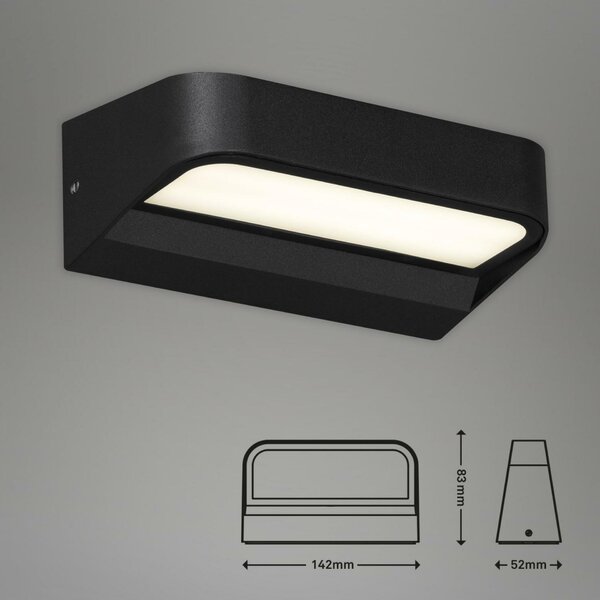 BRILONER LED venkovní svítidlo 14,2 cm 8W 900lm černá BRILO 3036-015