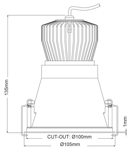 KARIZMA luce Profondo LED zápustné svítidlo černé 11W2700K32°