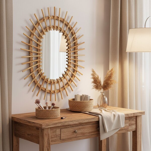 Nástěnné zrcadlo Boho 57CM QDJ5749