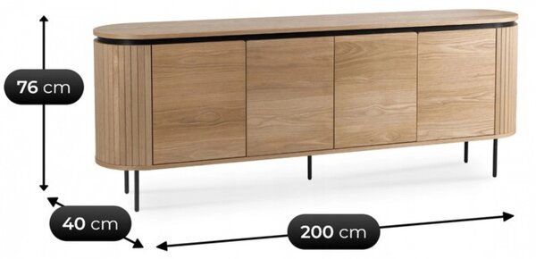 Vivaldi Komoda Beck 200 cm dub přírodní