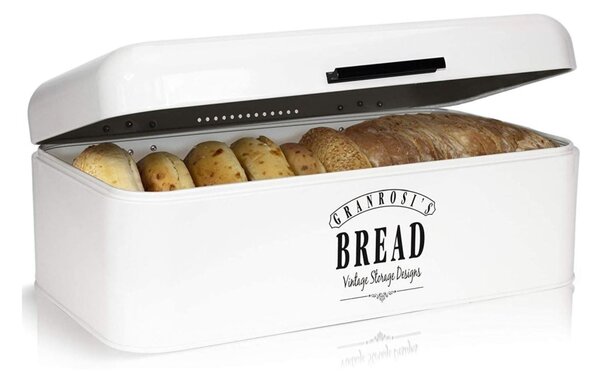 Chlebník v klasickém stylu 40. let krémově bílý - Granrosi (Box na pečivo Retro krémově bílý - Granrosi)
