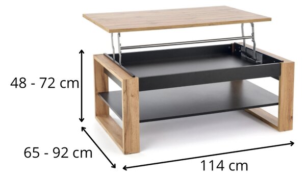 HALMAR Konferenční stolek Betty s výklopnou deskou dub artisan/černý