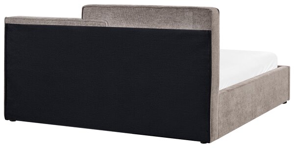 Postel s úložným prostorem Tkanina LAGARDE 180 x 200 cm Taupe
