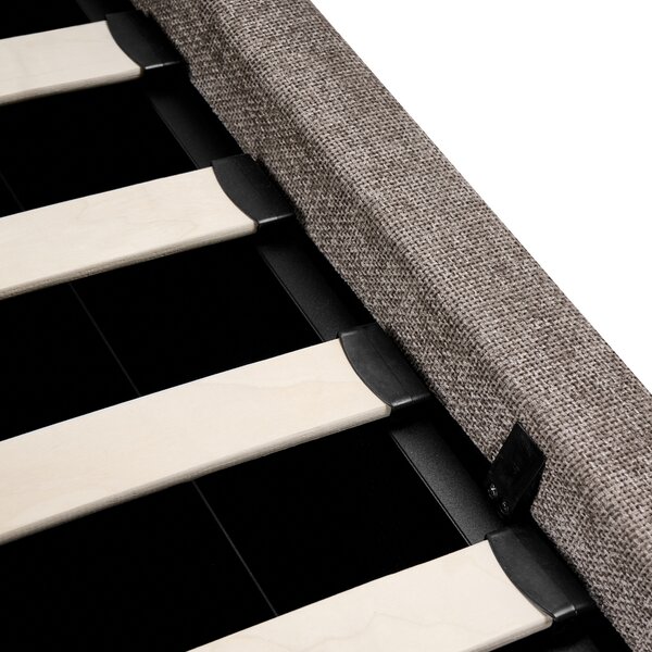 Postel s úložným prostorem Tkanina LAGARDE 180 x 200 cm Taupe