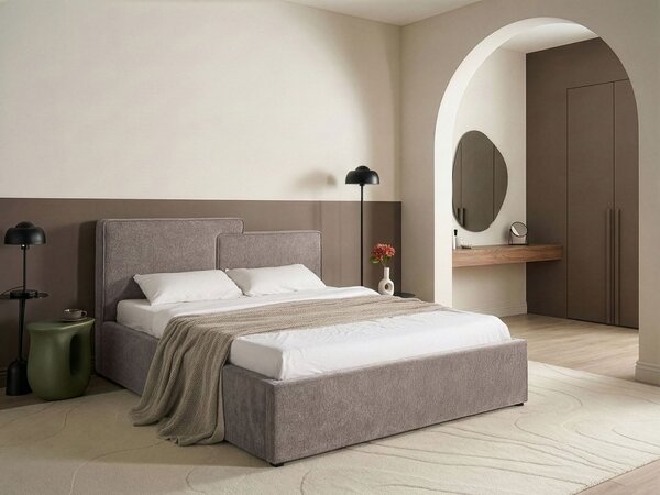 Postel s úložným prostorem Tkanina LAGARDE 180 x 200 cm Taupe