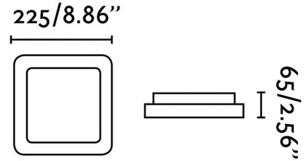 Faro Iris LED přisazené čtvercové svítidlo 225mm