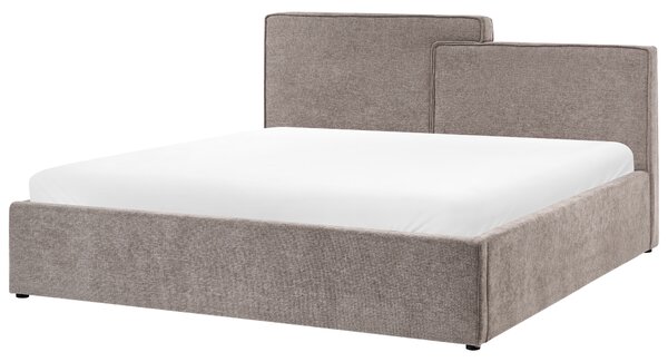 Postel s úložným prostorem Tkanina LAGARDE 180 x 200 cm Taupe