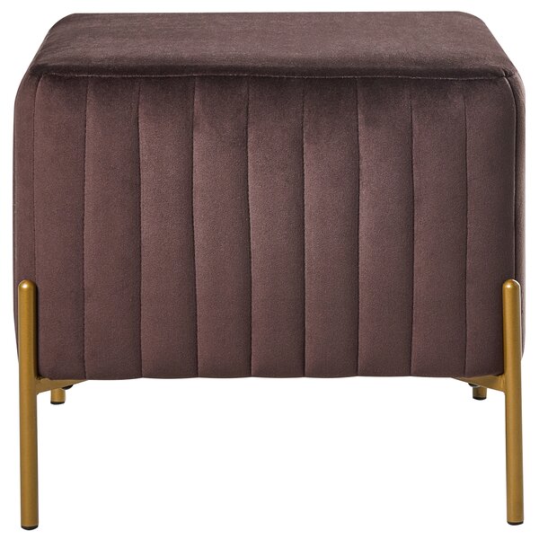 Podnožka UTAH Umělý samet Tmavě hnědá