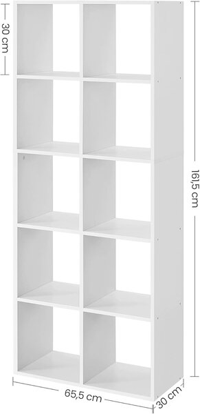 SONGMICS Knihovna Vasagle Broon 65,5 cm bílá