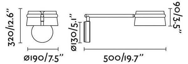 Faro Loop LED nástěnné stmívatelné svítidlo HnědáNastavitelné rameno