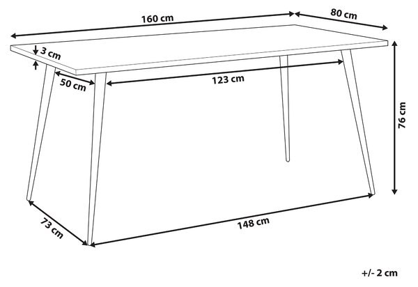 Jídelní stůl SANTIAGO Bílý mramor 160 cm 80 cm