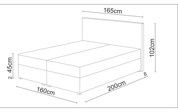 Manželská postel Boxspring 140 cm Fade 3 (černá) (s matrací a úložným prostorem)