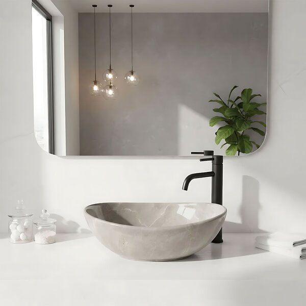 Rea Sofia Mini, umyvadlo na desku 350x260x125 mm, imitace kamene - kashmir, REA-U9238