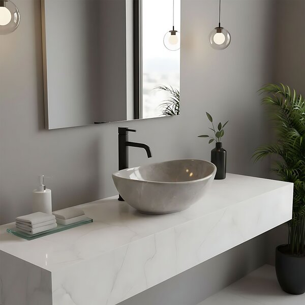 Rea Sofia Mini, umyvadlo na desku 350x260x125 mm, imitace kamene - kashmir, REA-U9238