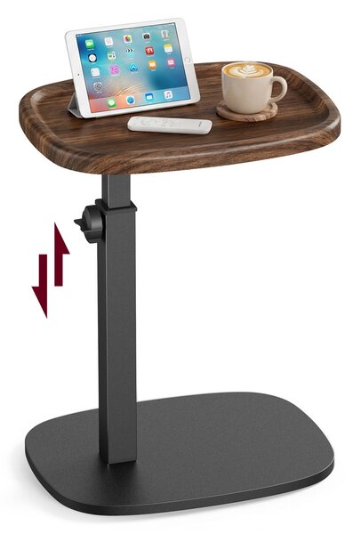 SONGMICS Výškově nastavitelný odkládací stolek Vasagle Cujo 40 cm černý/ořech