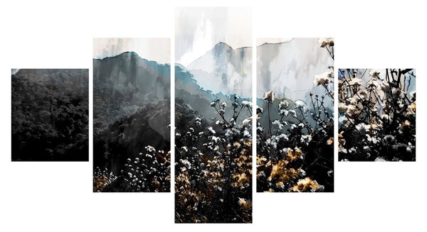 Obraz - Ilustrace divokých květin (125x70 cm)