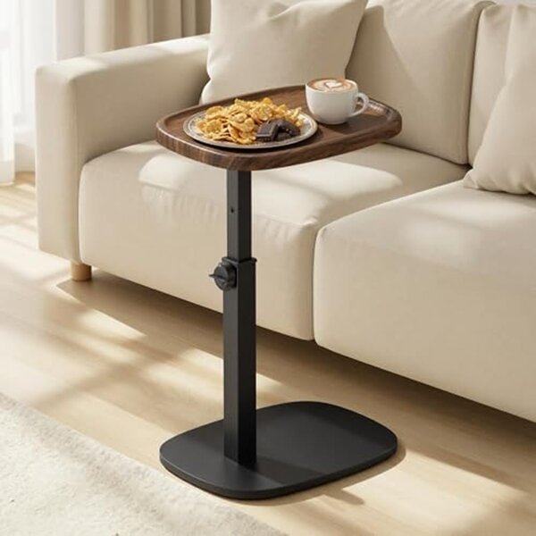 SONGMICS Výškově nastavitelný odkládací stolek Vasagle Cujo 40 cm černý/ořech