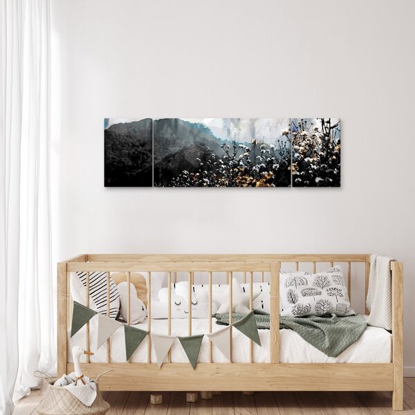 Obraz - Ilustrace divokých květin (170x50 cm)