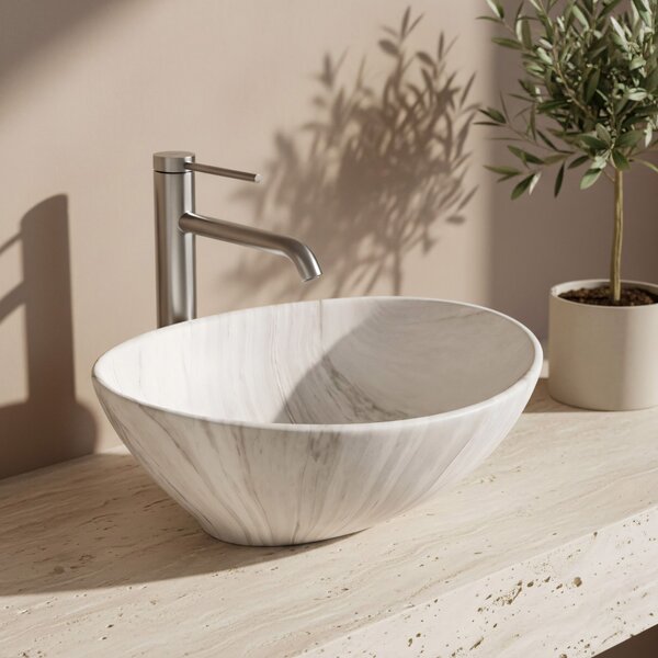 Rea Sofia Ash, umyvadlo na desku 41x34,5x15 cm, imitace kamene, REA-U6362