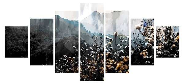 Obraz - Ilustrace divokých květin (210x100 cm)