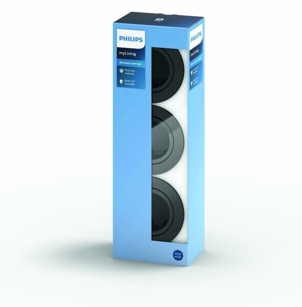 Zapuštěné bodové podhledové svítidlo Philips Donegal set 3ks 50393/99/PN šedé