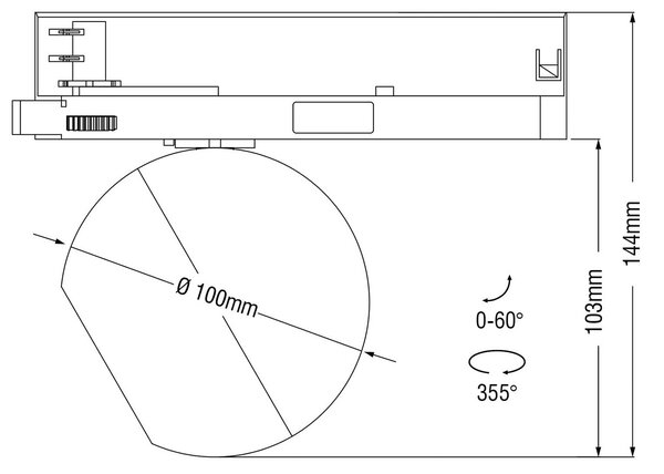 KARIZMA luce Dea Eros TR LED svítidlo pro 3F lištu černé M2700K