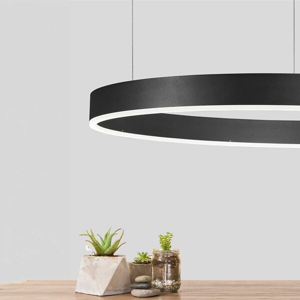 Nova Luce Motif LED kruhové závěsné svítidlo stmívatelné CCT Černá3000K TRIAC⌀60cm